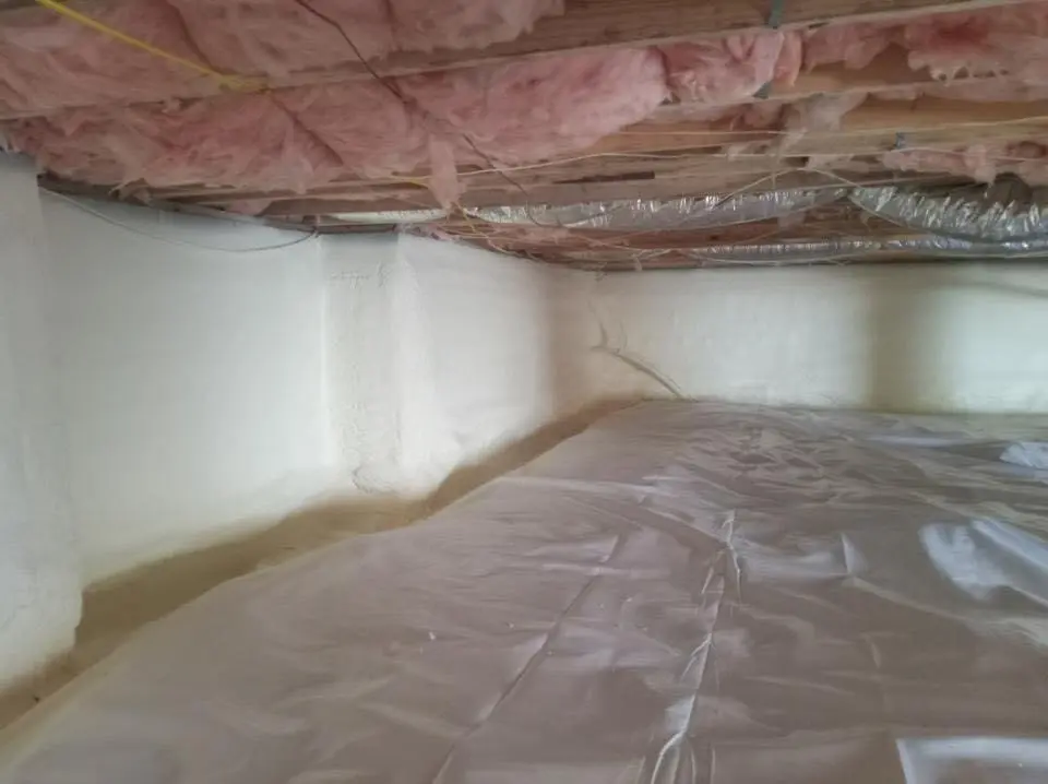 Crawl space encapsulation with closed-cell spray foam for Attic Insulation in Ripon